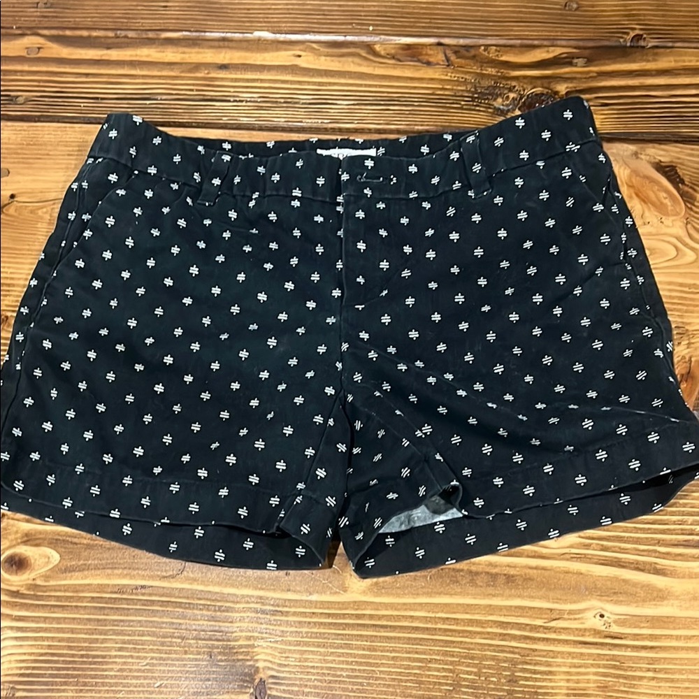 Merona Black White Geometric Design Lightweight 4” Inseam Cotton Shorts